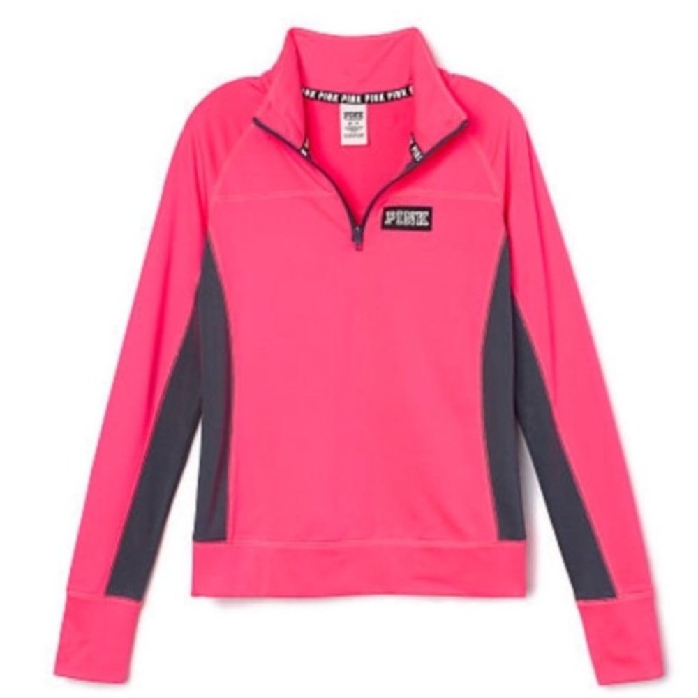 VS PINK Quarter Zip Athletic Jacket Hot Pink S